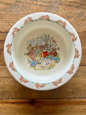 Vintage Royal Doulton Bunnykins Bowl Fine Bone China England Nursery Bunny Dish